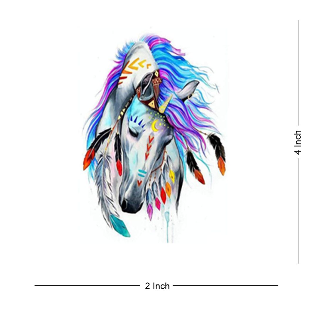 Horses  Animal Tattoo Waterproof Male and Female Temporary Body Tattoo - Temporarytattoowala