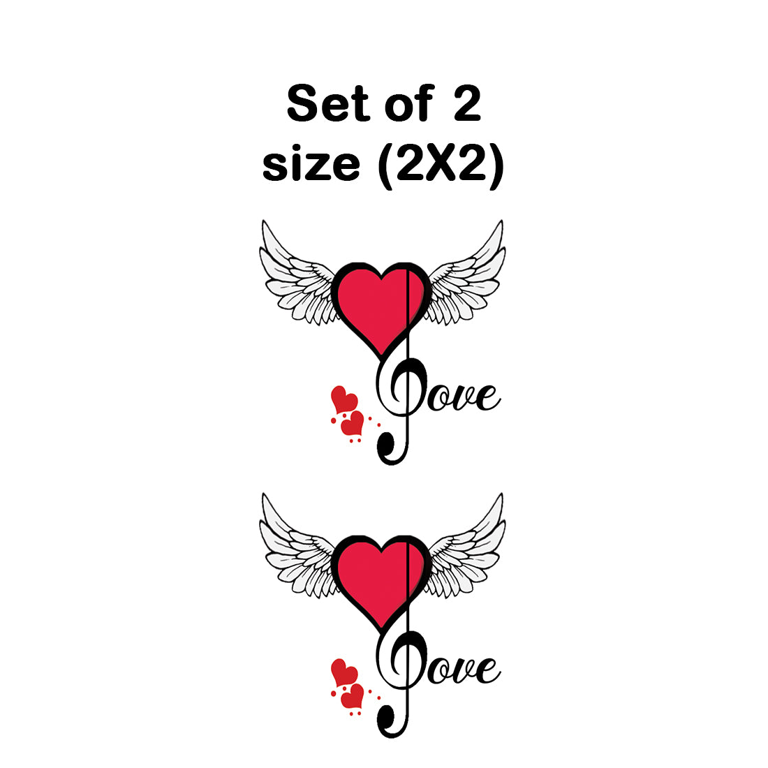 Love You Tattoo Love Heart Waterproof Boys and Girls Temporary Tattoo