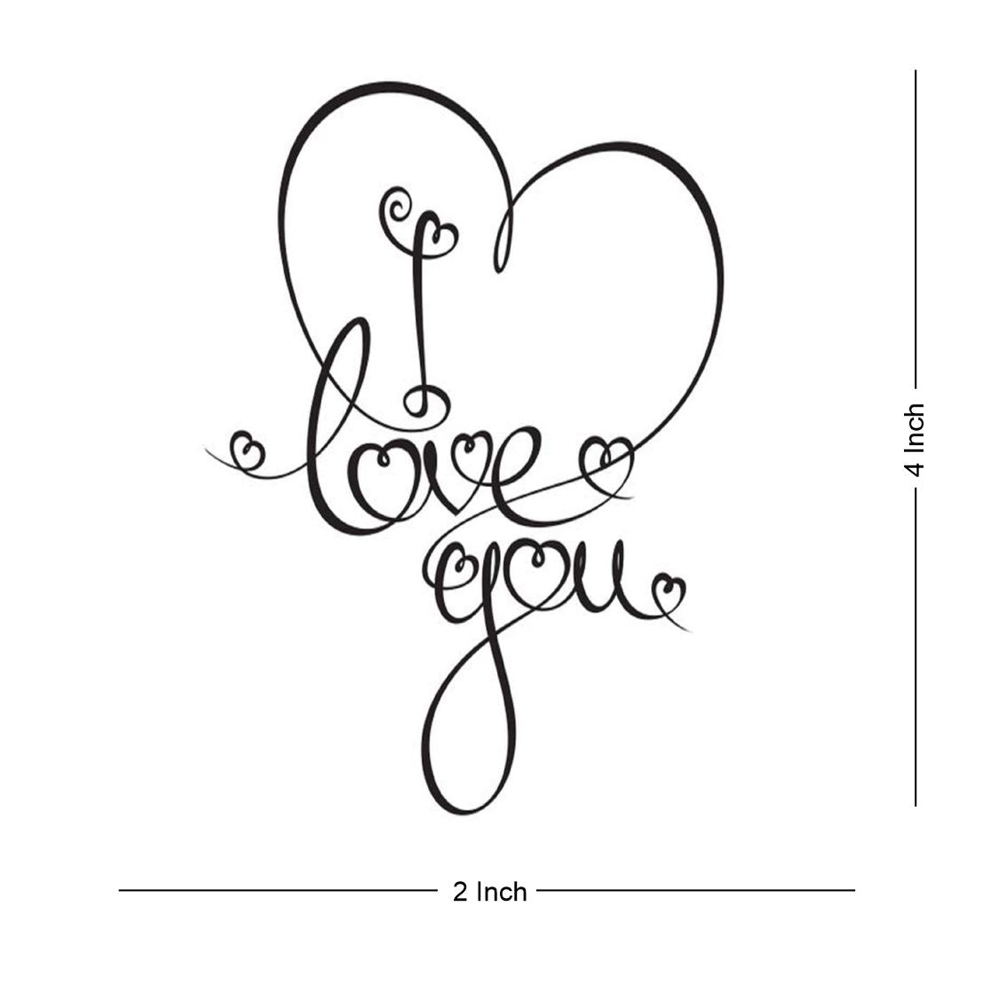 Love You Tattoo Waterproof Male and Female Temporary Body Tattoo - Temporarytattoowala