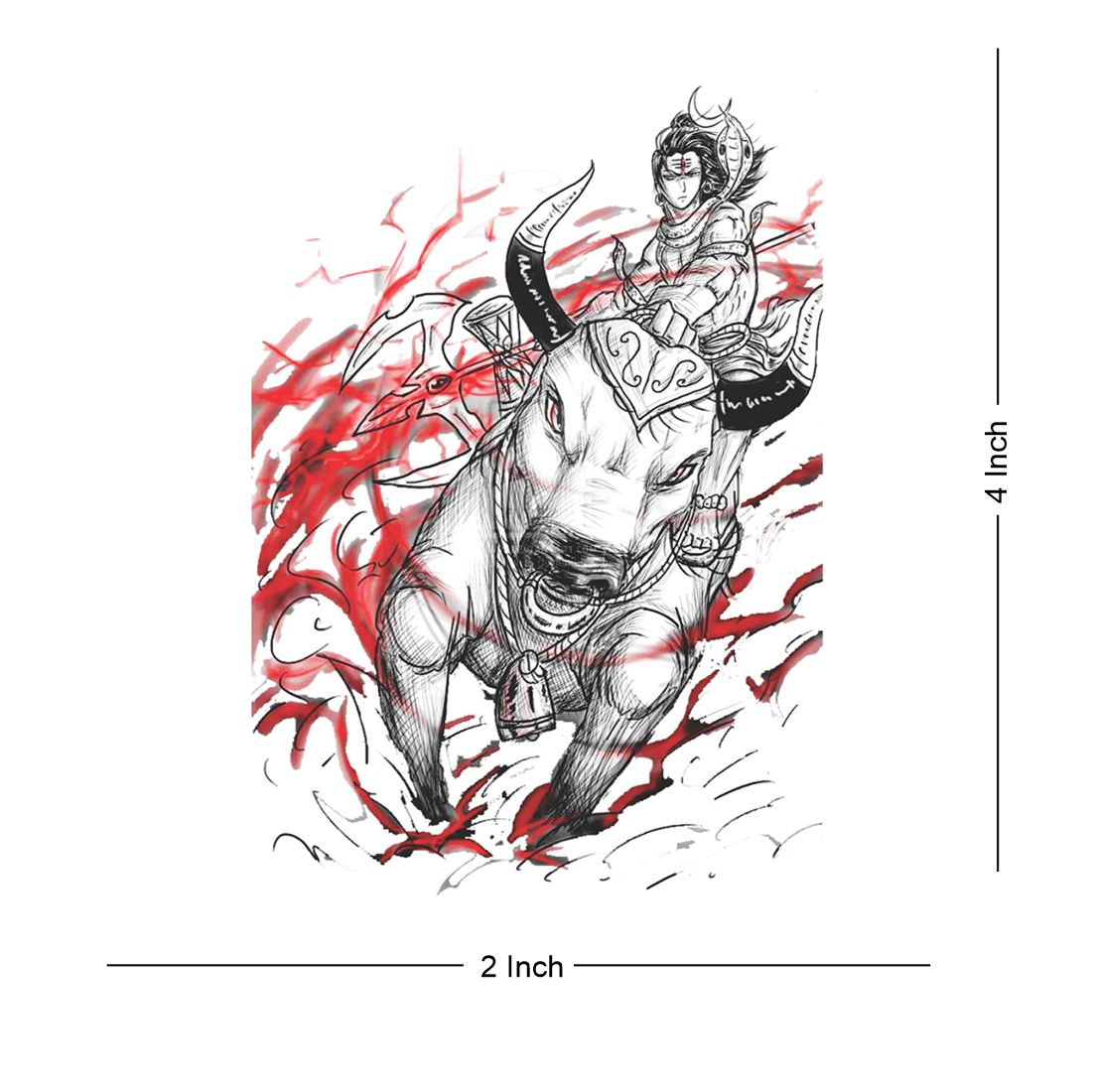 Lord Shiva With Nandi Tattoo Waterproof Male and Female Temporary Body Tattoo - Temporarytattoowala