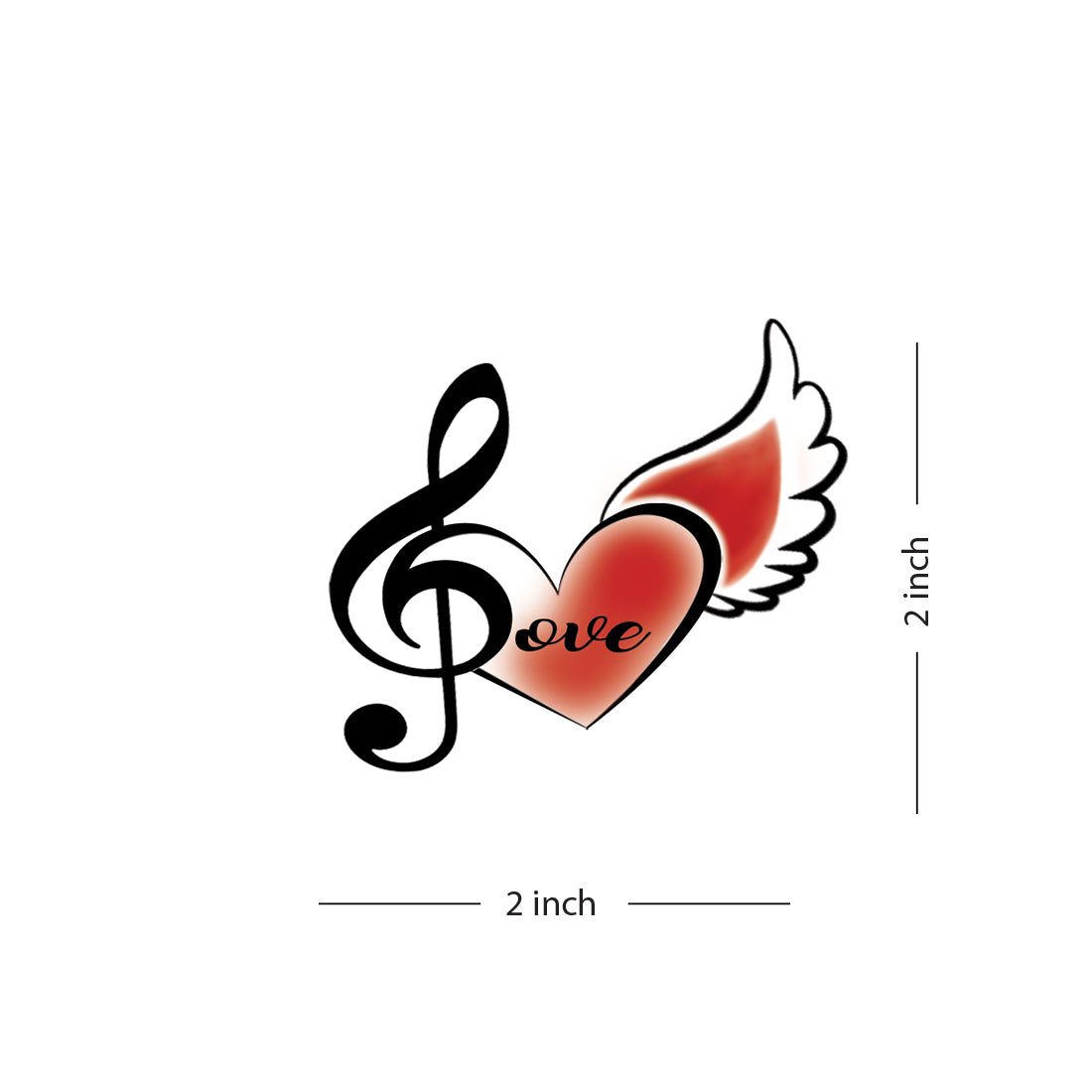 Music Lover With Wing Waterproof For Male and Female Temporary Body Tattoo