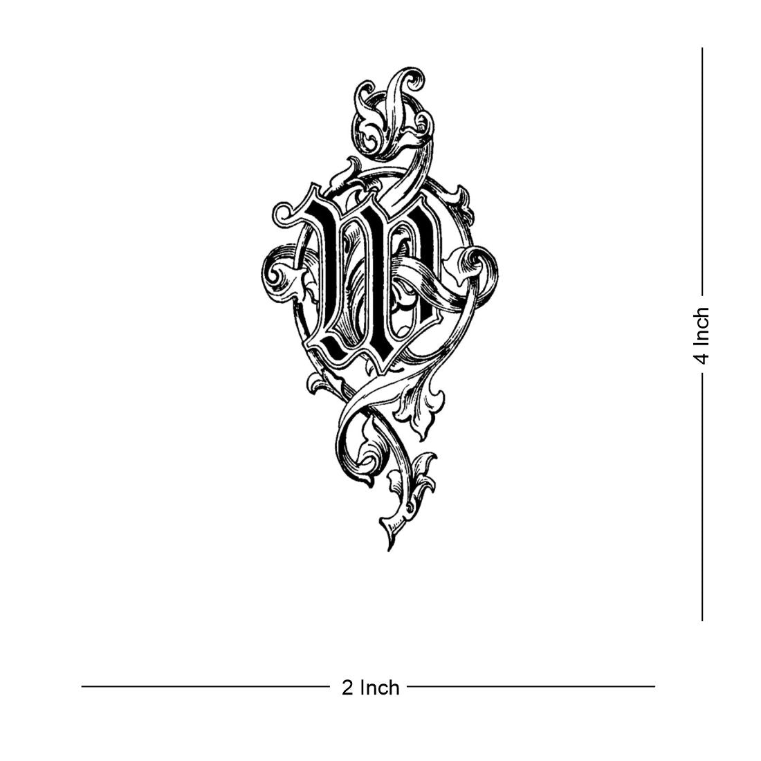 Name M Letter Tattoo Alphabet Body Temporary Tattoo Waterproof For Girls Men Women