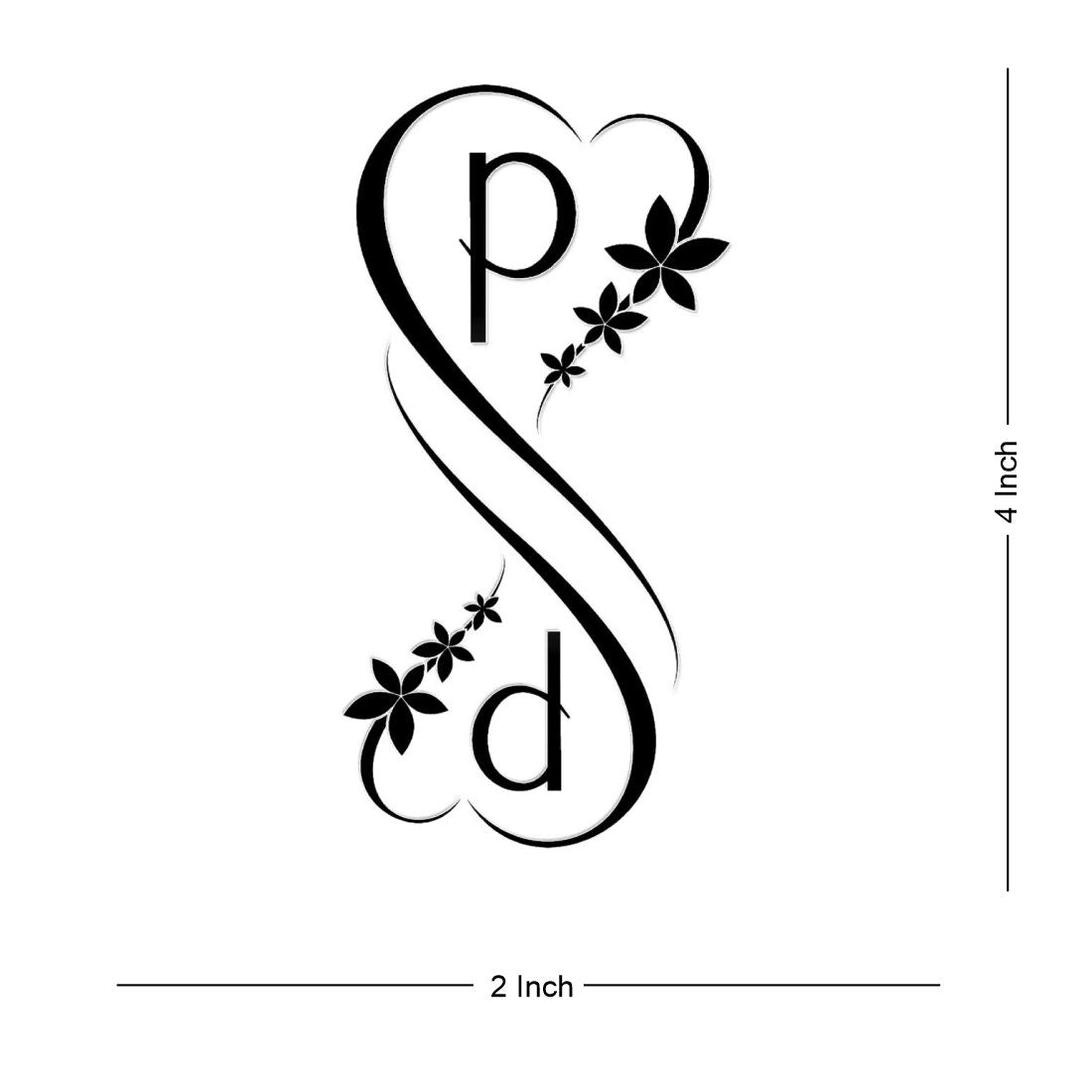 Name P Letter Tattoo Alphabet Body Temporary Tattoo Waterproof For Girls Men Women
