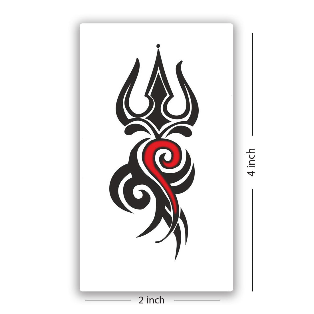 TEMPORARY TATTOOWALA Spiritual Om Trishul Red Black Temporary waterproof tattoos For Men & Women