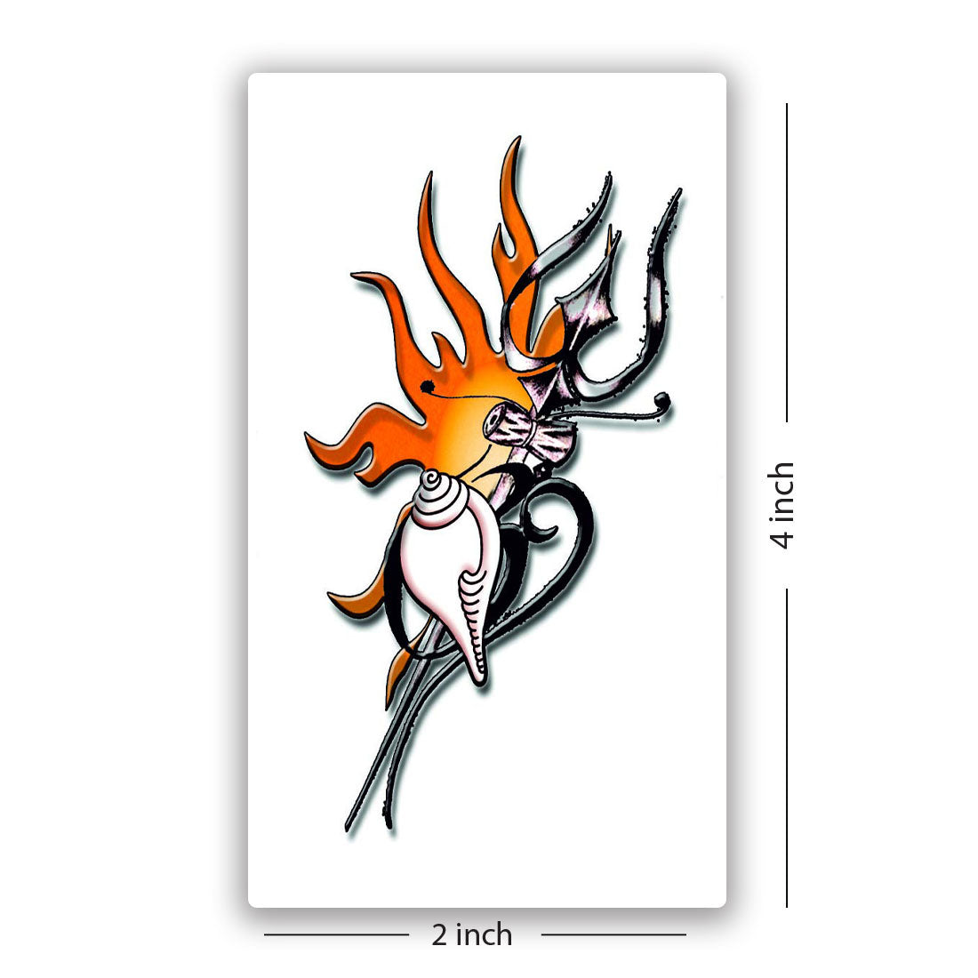 Trishul With Shank Tattoo Waterproof Men and Women Temporary Body Tattoo