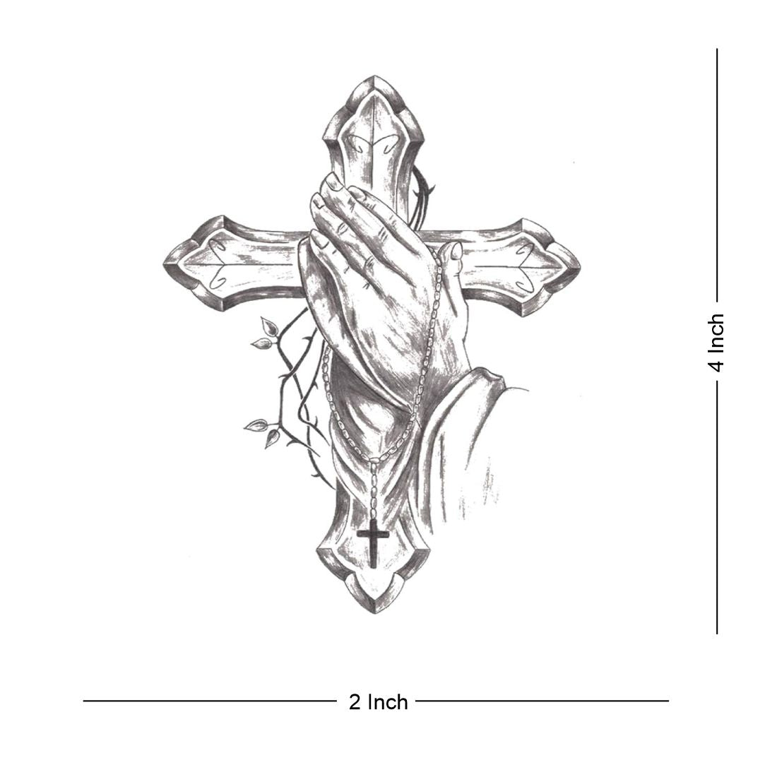 Jesus Prayer On The Cross Body Tattoo Waterproof Male and Female Temporary Body Tattoo - Temporarytattoowala