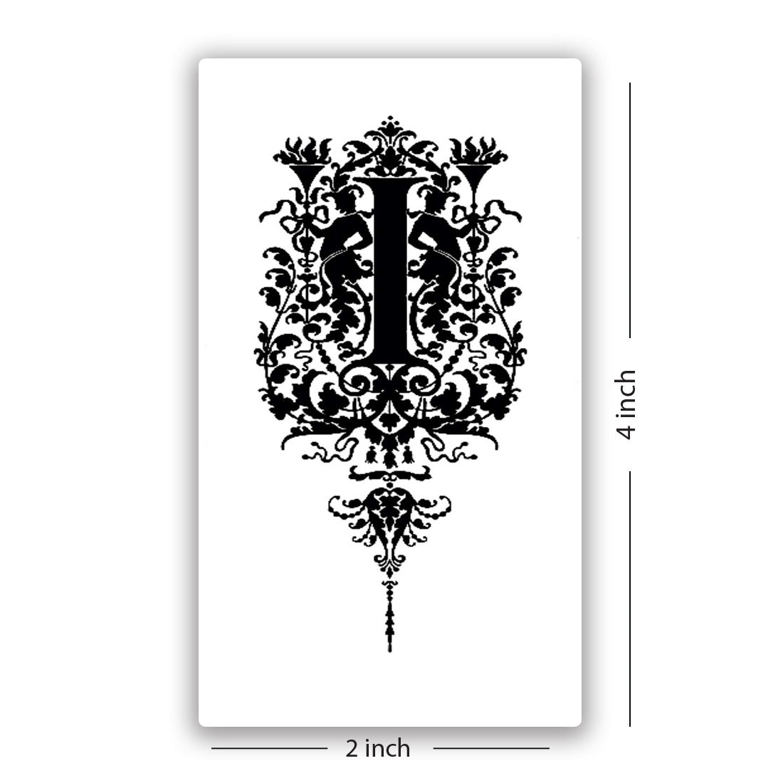 Temporary Tattoowala Name I Letter Alphabet Design Body Temporary Tattoo Waterproof For Girls Men Women