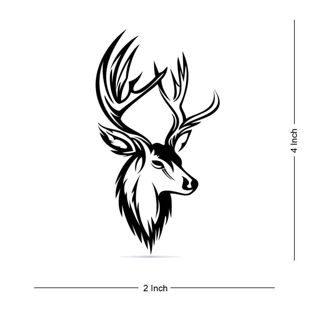 Deer Long Horn Tattoo Waterproof Male and Female Temporary Body Tattoo - Temporarytattoowala