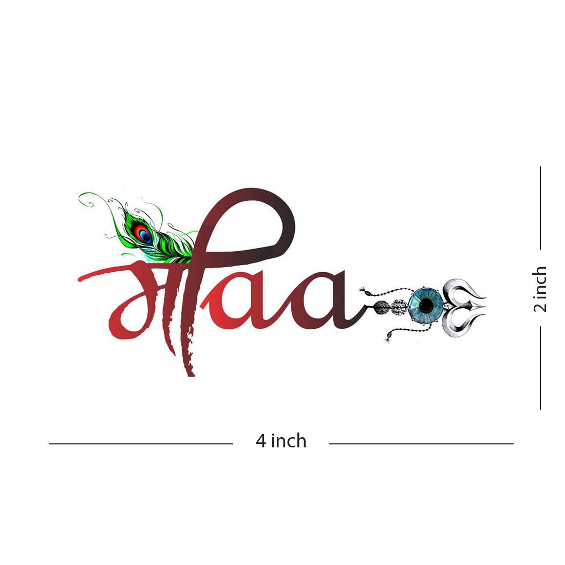 Maa Paa With Om Tattoo Waterproof Men and Women Temporary Body Tattoo