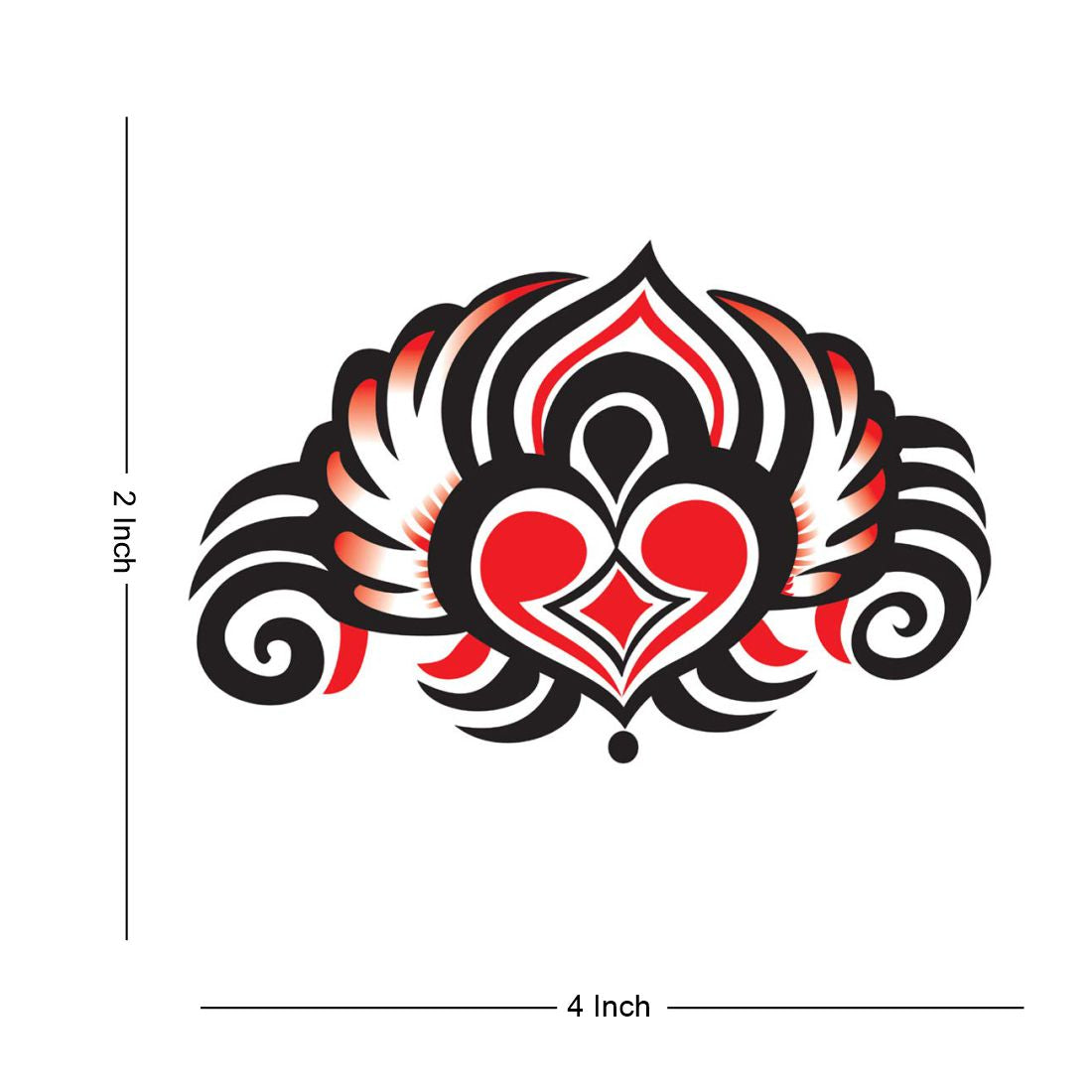 Temporary Tattoowala Heart with Tribal Tattoo Temporary Body Waterproof Boy and Girl Tattoo - Temporarytattoowala