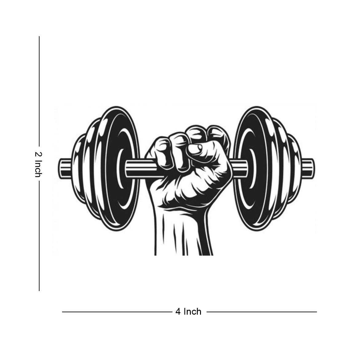 Gym Dumbbell Tattoo Waterproof For Men and Women Temporary Body Tattoo