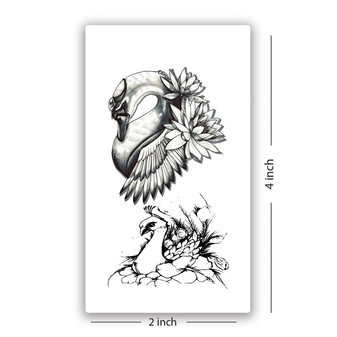 Temporary Tattoowala Duck Sketch Black For Waterproof Men and Women Temporary Body Tattoo