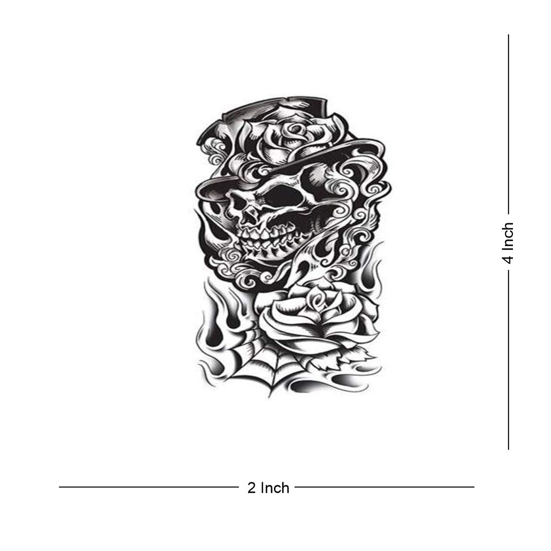 Skull Tattoo Waterproof Men and Women Temporary Body Tattoo - Temporarytattoowala