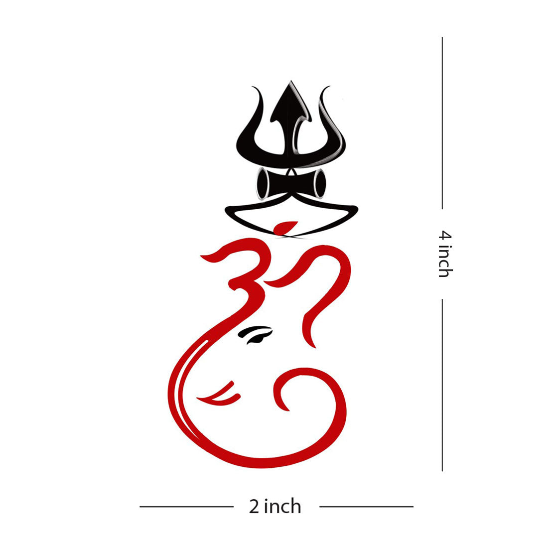 Trishul Om with Ganesh 3D Temporary Waterproof Tattoo For Men and Women