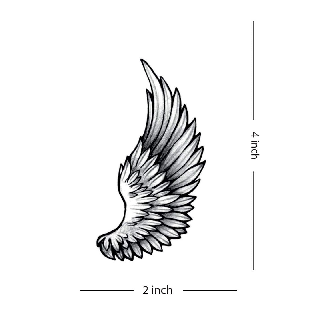 TEMPORARY TATTOOWALA Eagle Wings Bird Black and White Design Temporary Waterproof Tattoo For Men and Women