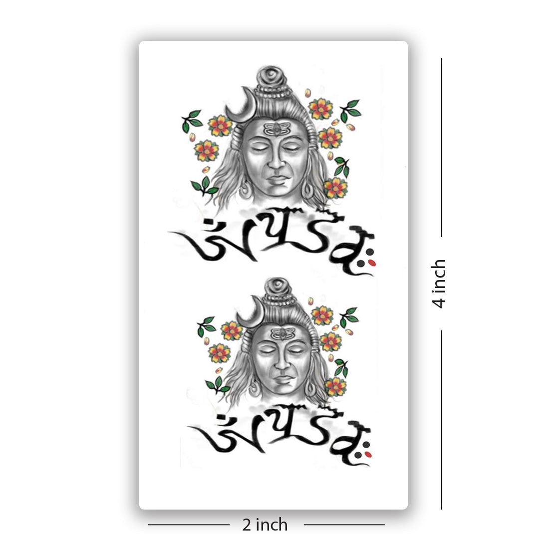 Voorkoms Shiv Flower Men and Women Waterproof Temporary Body Tattoo