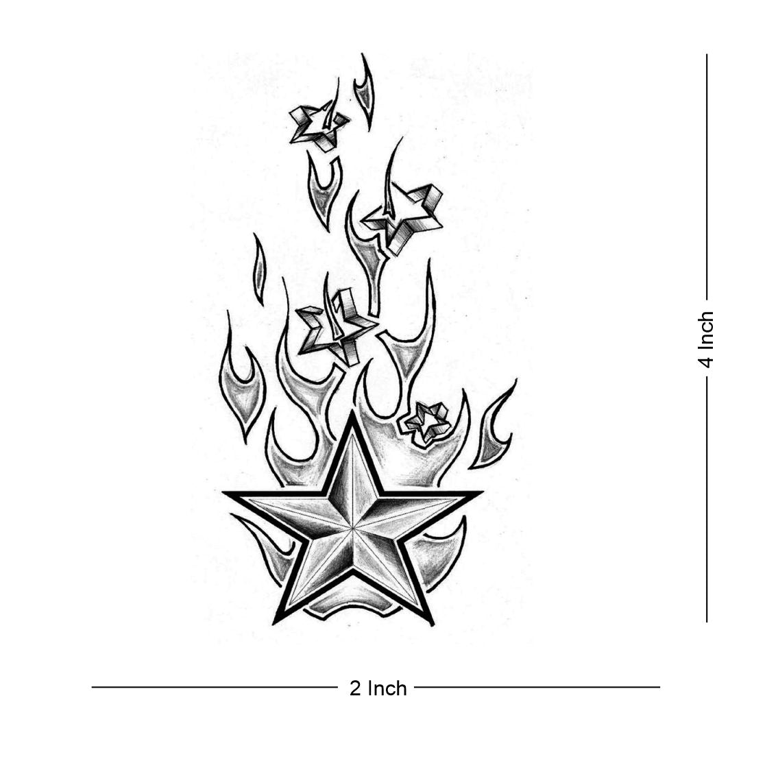 Star Tattoo Waterproof Male and Female Temporary Body Tattoo - Temporarytattoowala
