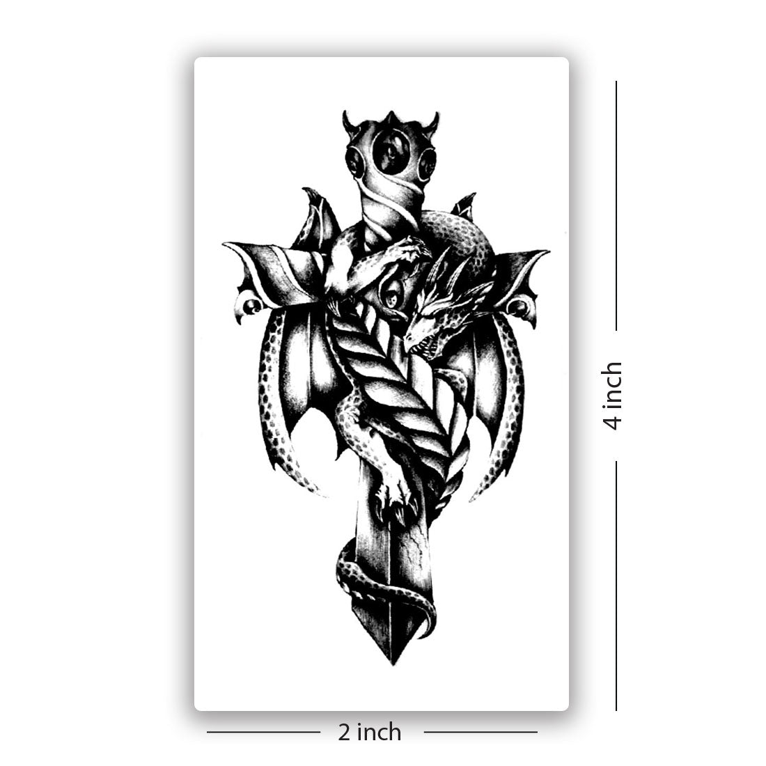 Temporary Tattoowala Dragon and Sword Men and Women Waterproof Temporary Body Tattoo