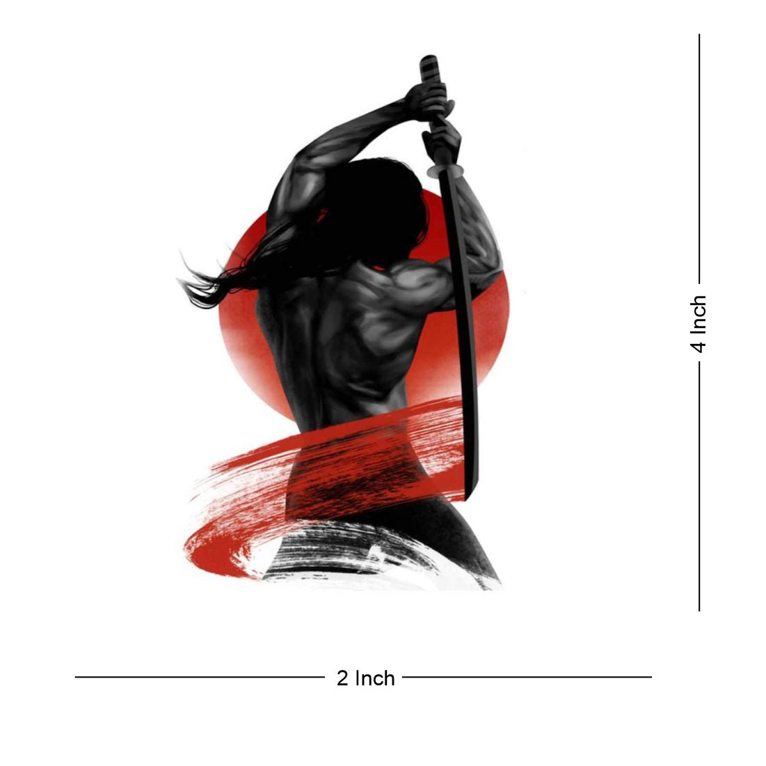 Sword Yoddha Chinese Fighter Tattoo Waterproof Male and Female - Temporarytattoowala