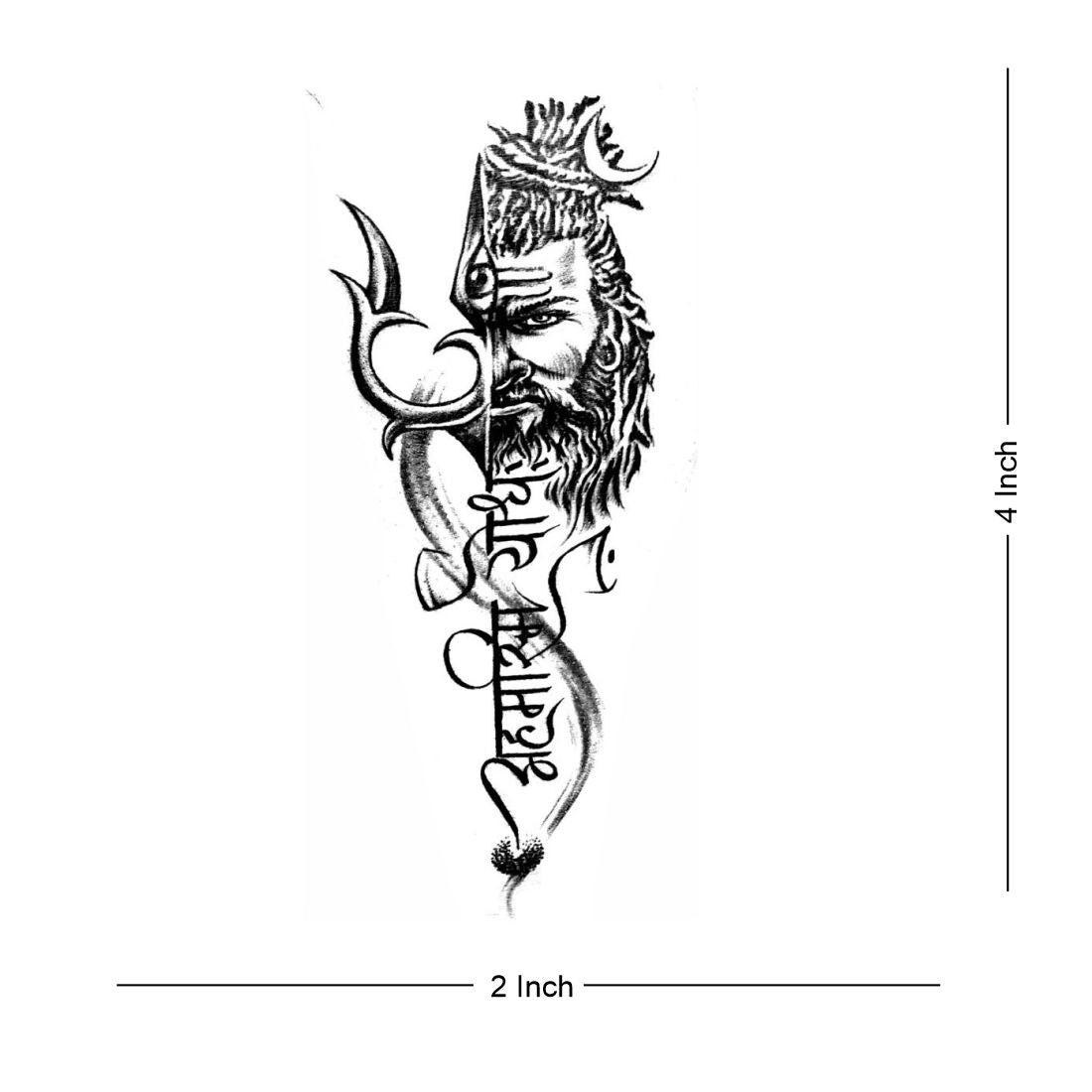 Ahimsam Yodha With Shiva Tattoo Waterproof Male and Female Temporary Body Tattoo - Temporarytattoowala