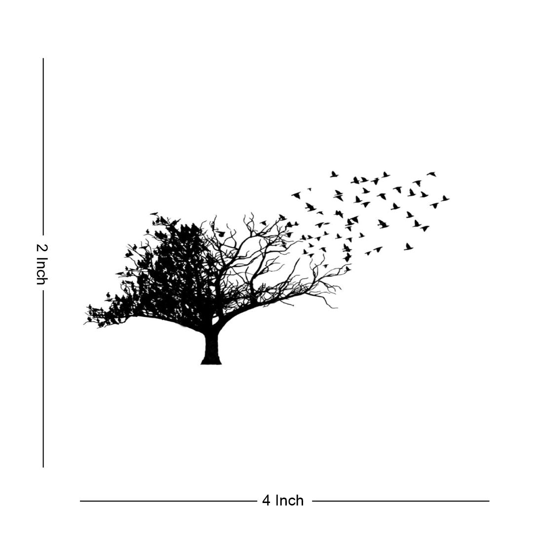 Tree Flying Birds Tattoo Waterproof Boys and Girls Temporary Body Tattoo - Temporarytattoowala