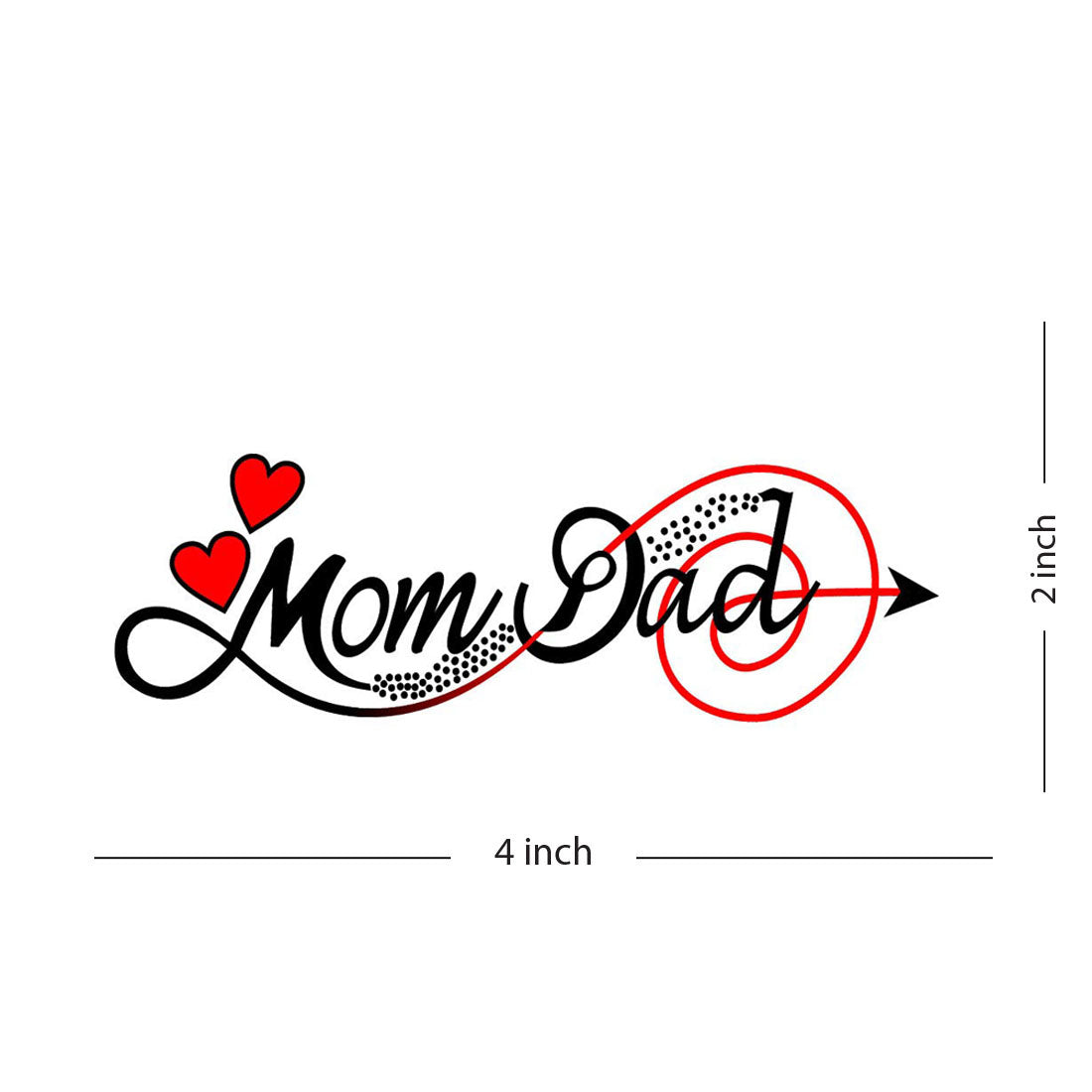 Mom Dad with Arrow Nice Tattoo Waterproof Men and Women Temporary Body Tattoo