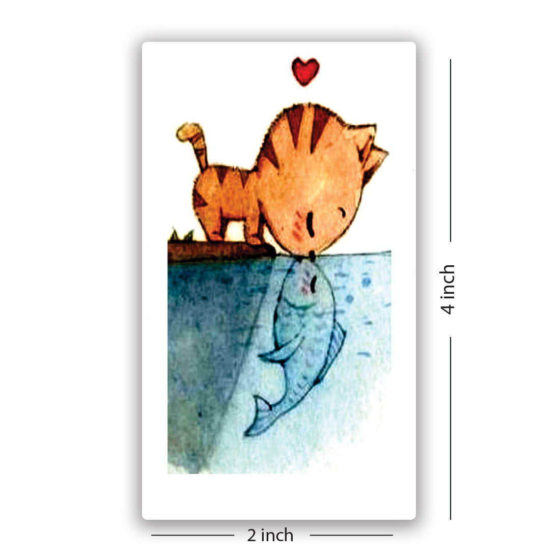Temporary Tattoowala Cat Kiss Fish Men and Women Waterproof Temporary Body Tattoo