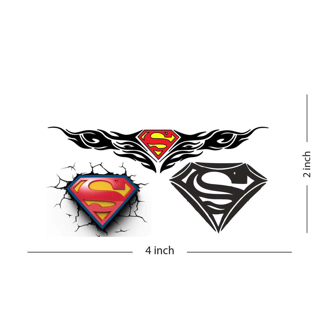 Superman Multicolor Temporary Waterproof Tattoo For Men and Women
