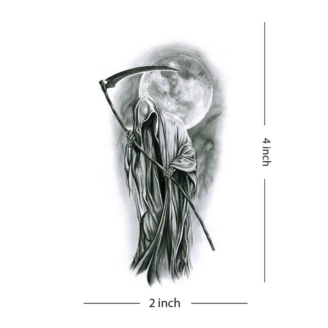 Death Men Skull Devil Temporary Waterproof Tattoos For Men and Women