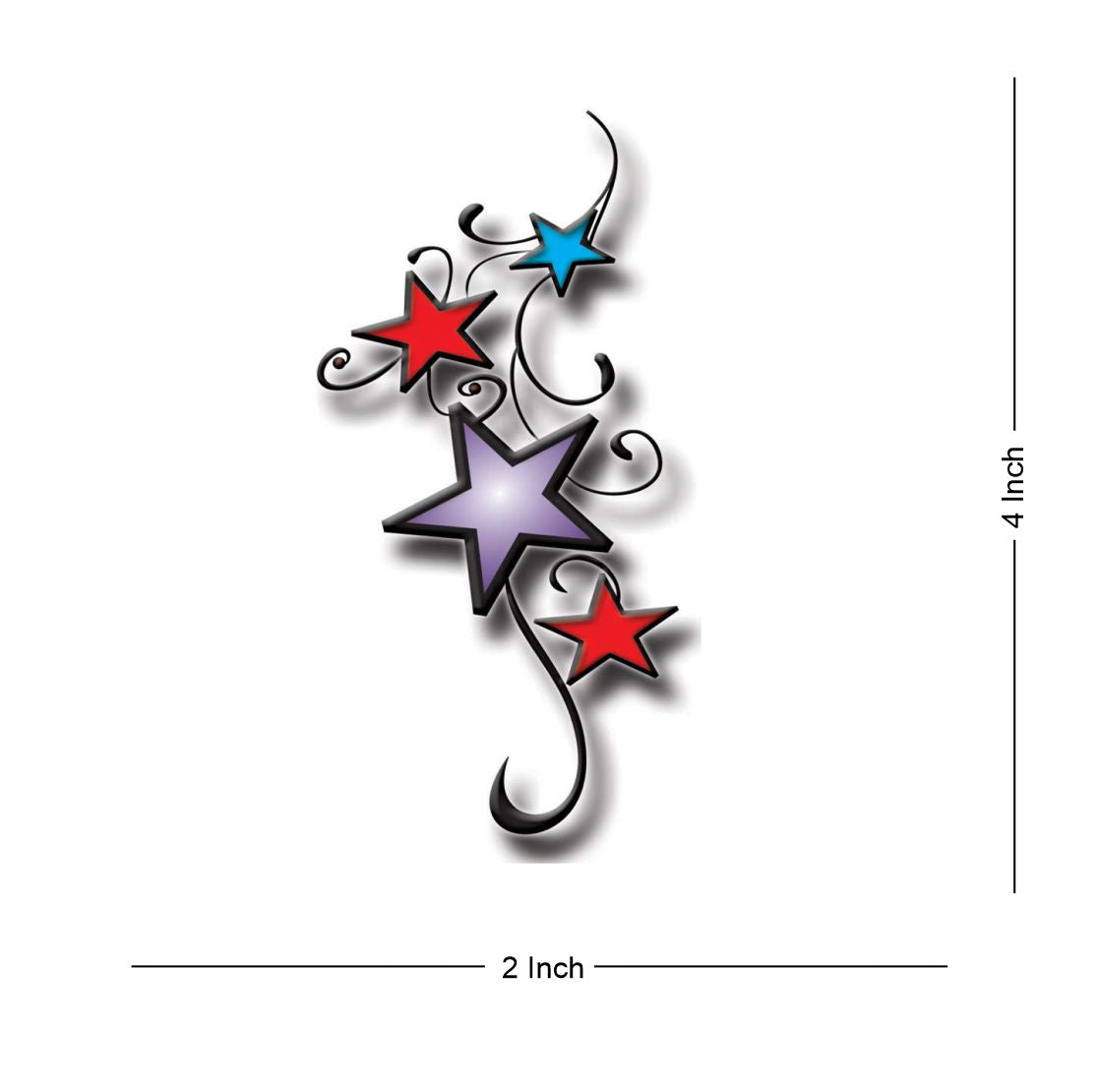 Temporary Tattoowala Star Tattoo Temporary Body Waterproof Boy and Girl Tattoo - Temporarytattoowala