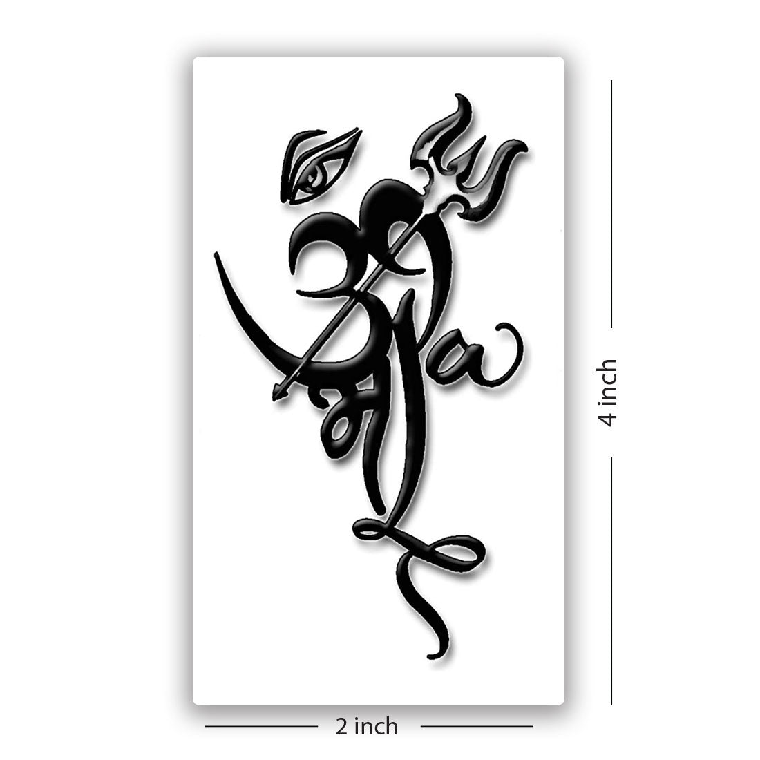 Om With Trishul and Maa Waterproof Men and Women Temporary Body Tattoo