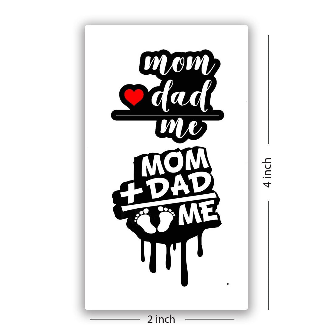 Mom Dad and Me Tattoo Waterproof Men and Women Temporary Body Tattoo