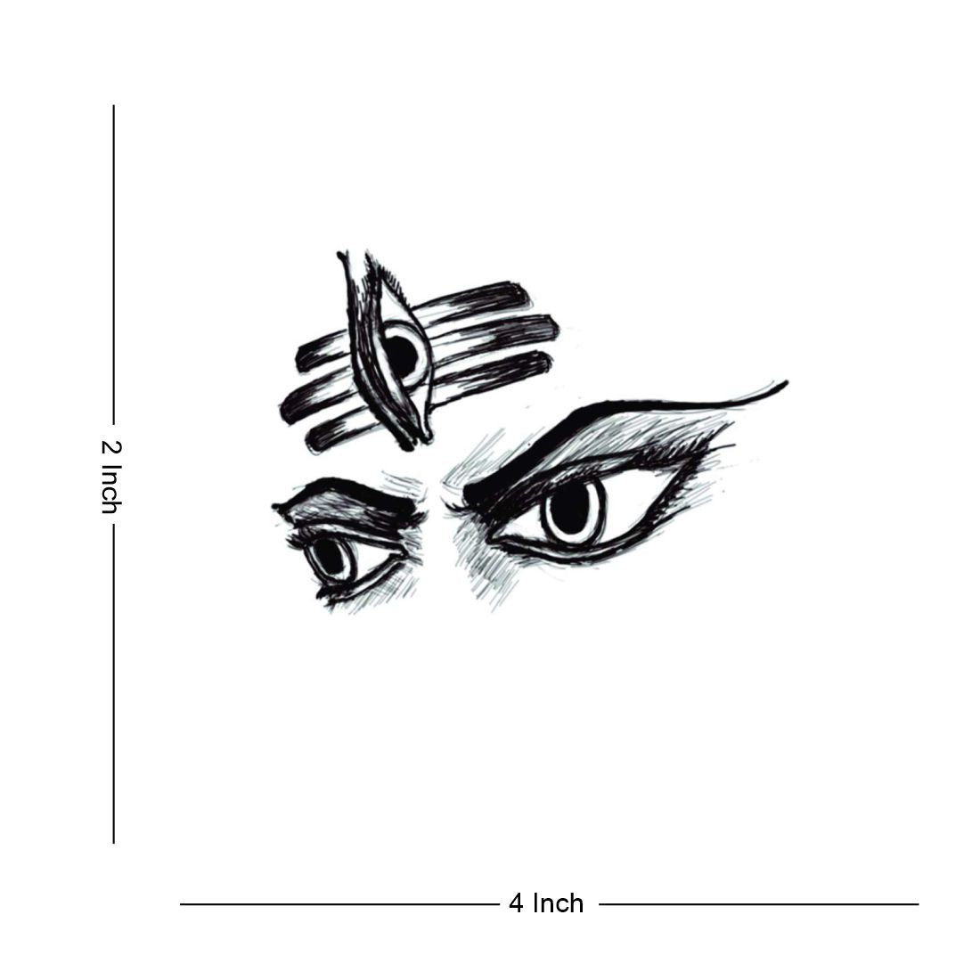 Shiv Eye Tattoo Waterproof Male and Female Temporary Body Tattoo… - Temporarytattoowala
