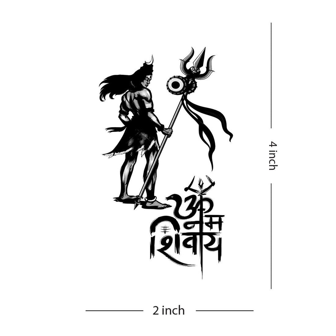 TEMPORARY TATTOOWALA Dambru with Trishul tattoo Temporary Waterproof Tattoo For Men and Women…