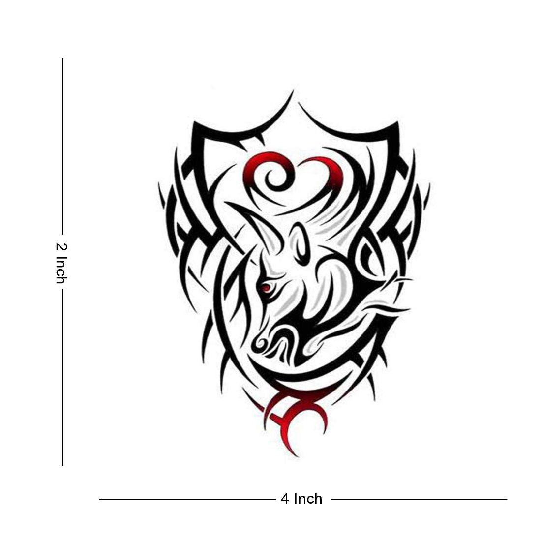 Dog Animal Dragon Tattoo Waterproof Male and Female Temporary Body Tattoo - Temporarytattoowala