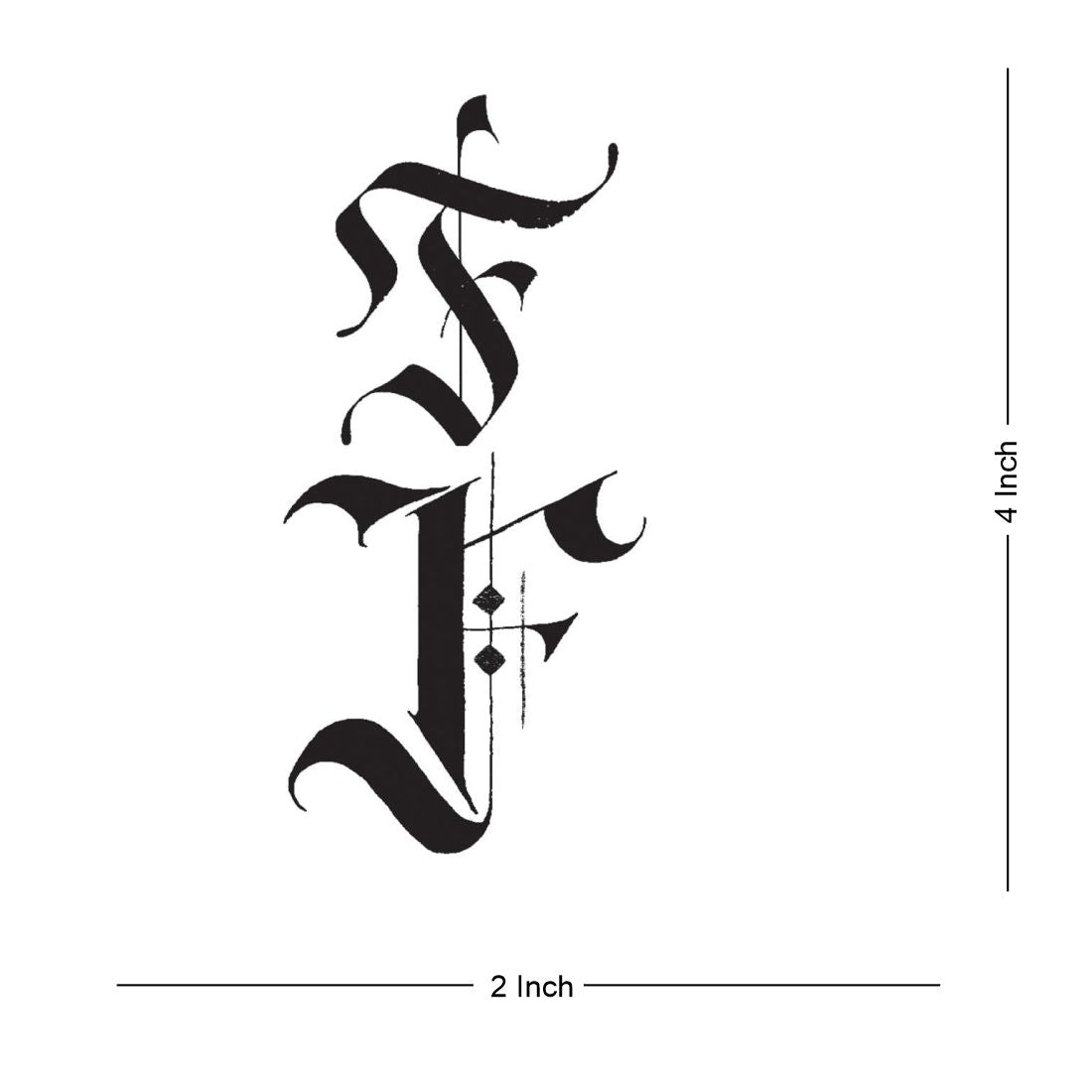 Temporary Tattoowala Name F Letter Two Design Body Temporary Tattoo Waterproof For Girls Men Women