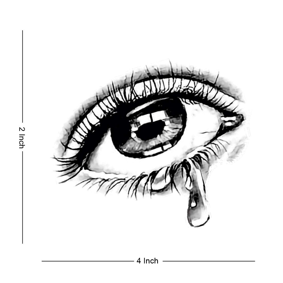 Sad Tear Eye Body Tattoo Waterproof Male and Female Temporary Body Tattoo - Temporarytattoowala