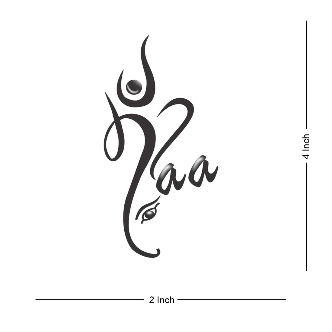 Maa (Mom) Design Like Lord Ganesha Tattoo Waterproof Boys and Girls Temporary Body Tattoo - Temporarytattoowala