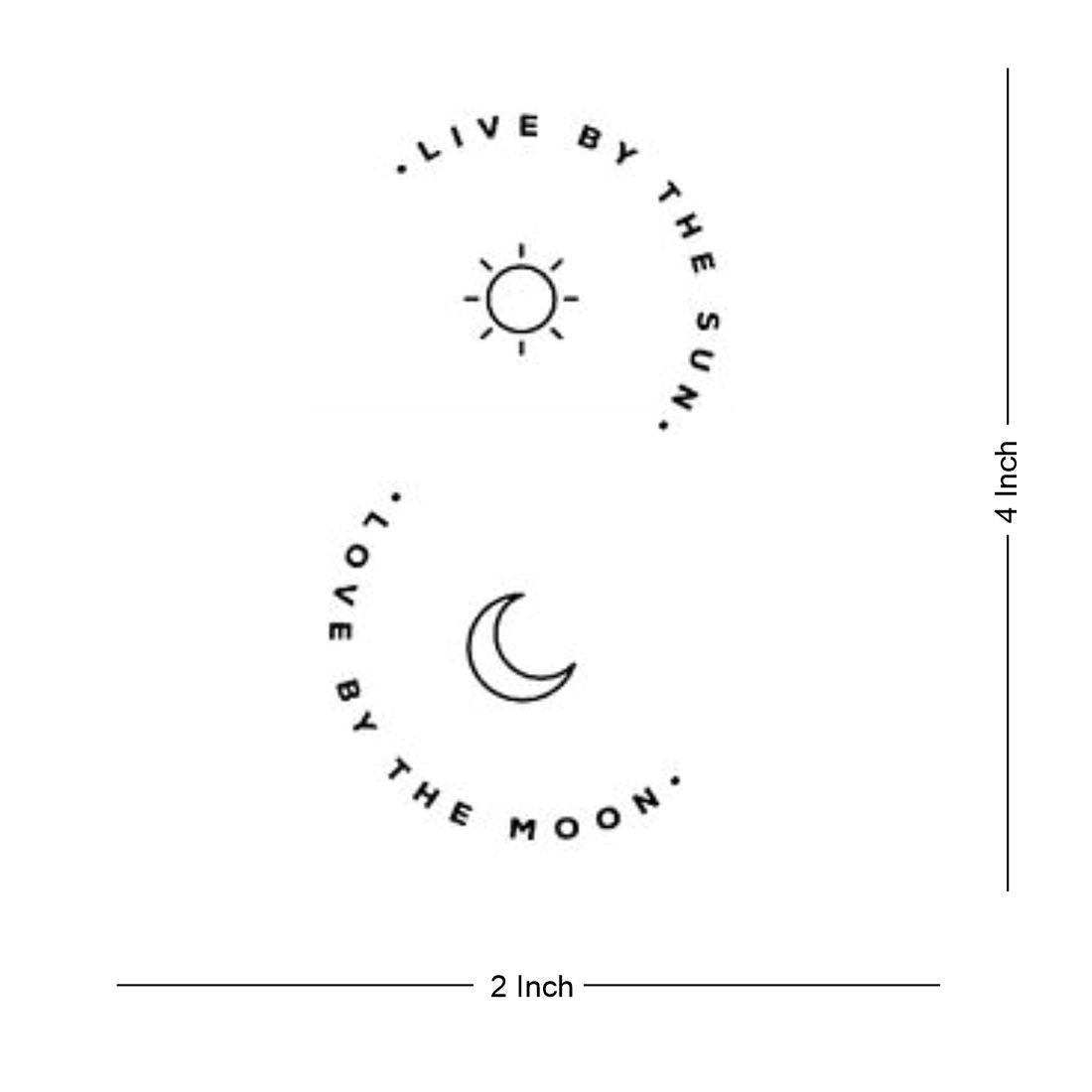 Love By The Sun with Moon Temporary Body Tattoo Waterproof For Girls Men Women - Temporarytattoowala