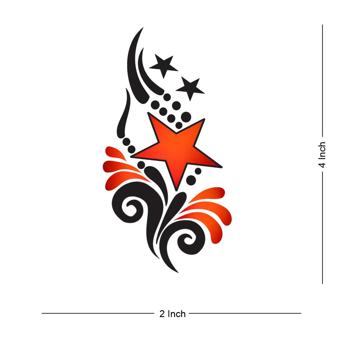Star with Wings Tattoo Temporary Body Waterproof Boy and Girl Tattoo - Temporarytattoowala