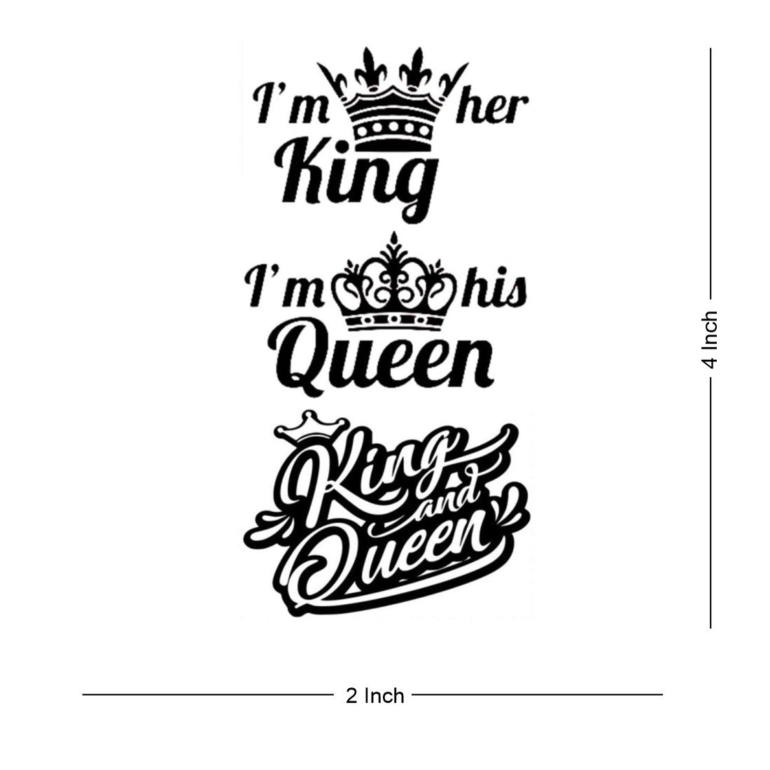 King Queen Couple Tattoo Waterproof Men and Women Temporary Body Tattoo