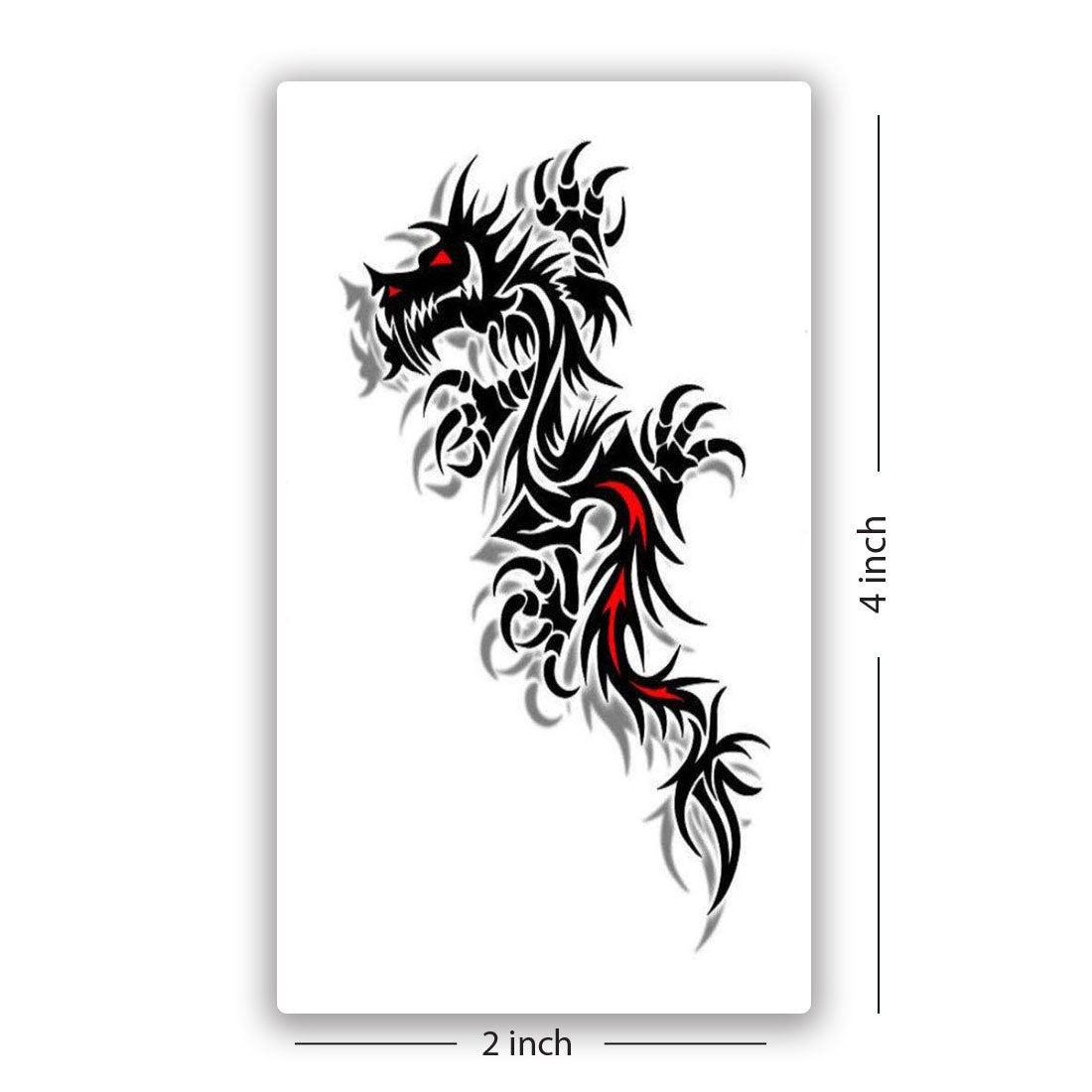 Temporary Tattoowala Dragon Tattoo Animal Waterproof Male and Female Temporary Tattoo
