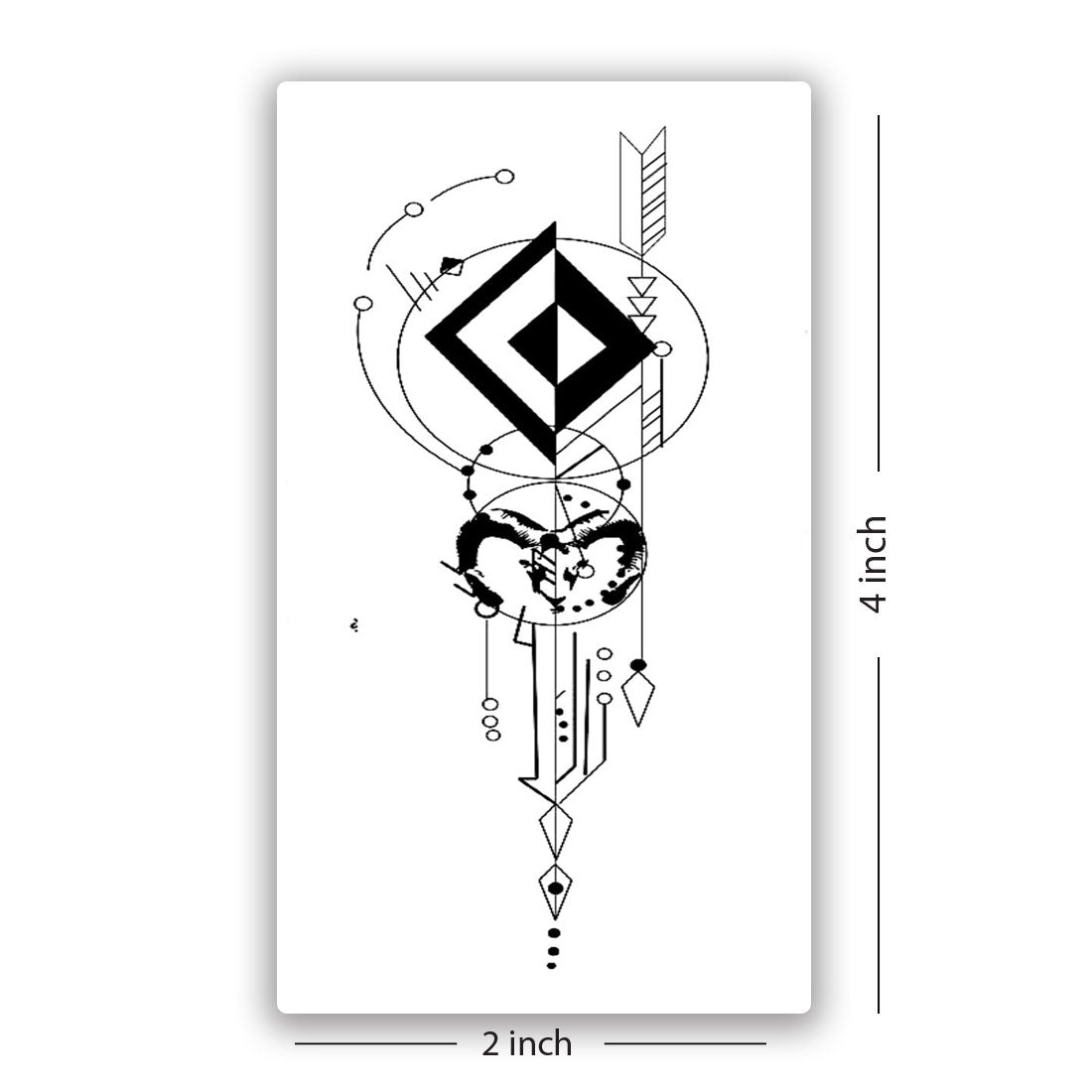 Geometric Aries Men and Women Waterproof Temporary Body Tattoo