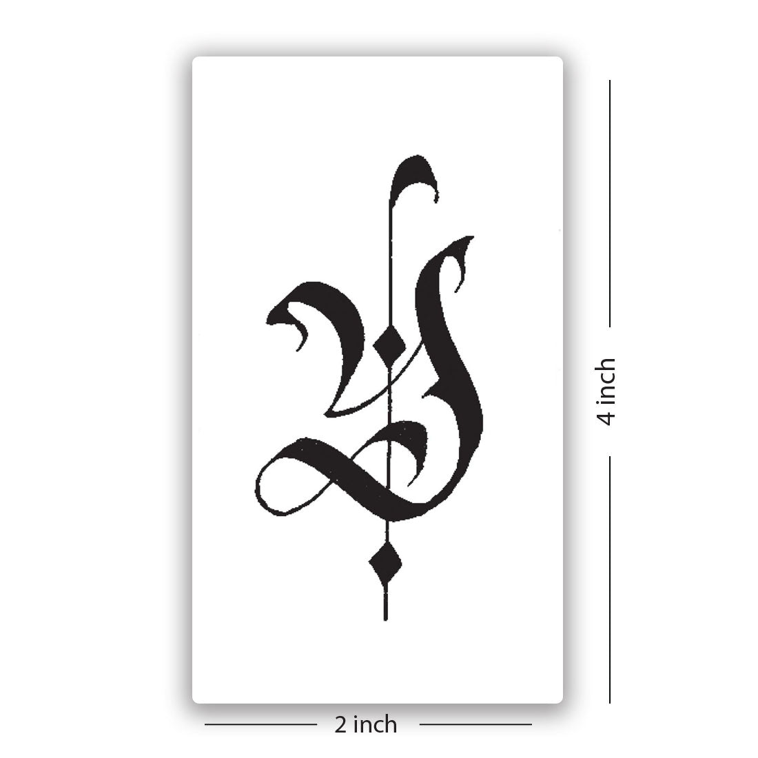 Name Y Latter Two Alphabet Design Body Temporary Tattoo Waterproof For Girls Men Women
