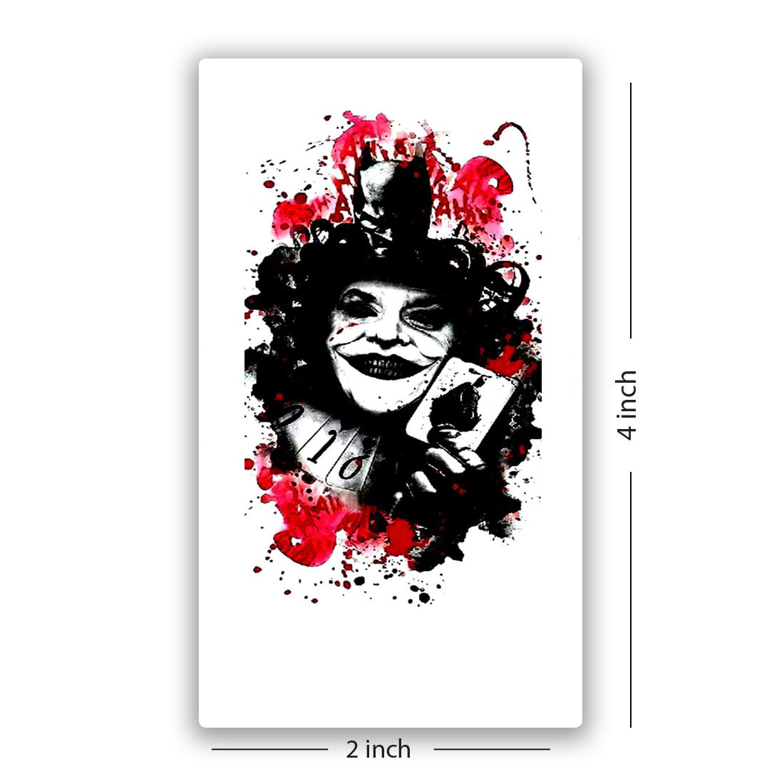 Joker Clown for waterproof Men and Women Temporary Body Tattoo