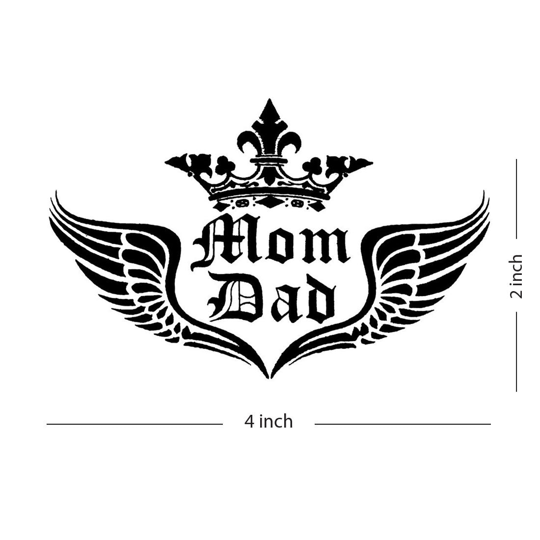 Temporary Tattoowala Wings Mom Dad Waterproof Temporary Tattoo