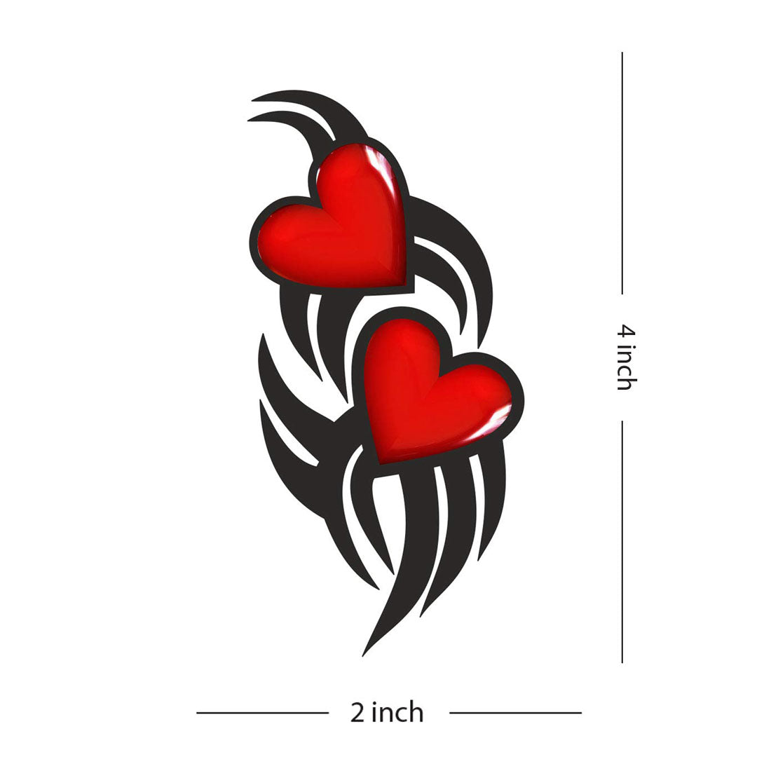 Tribal Heart with Wings Temporary Waterproof Tattoo For Men and Women