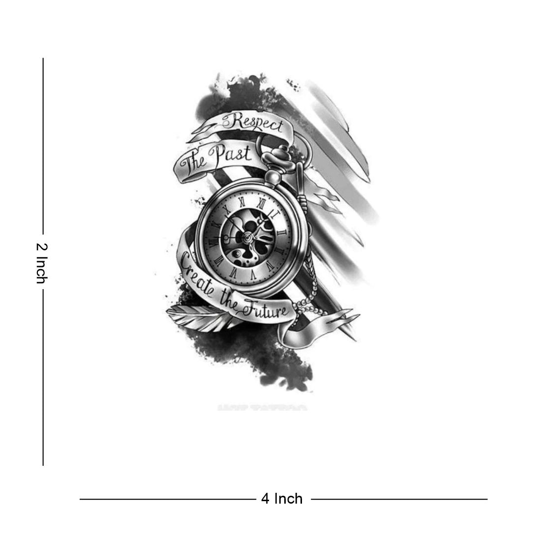Time Clock Watch Tattoo Waterproof Male and Female Temporary Body Tattoo - Temporarytattoowala