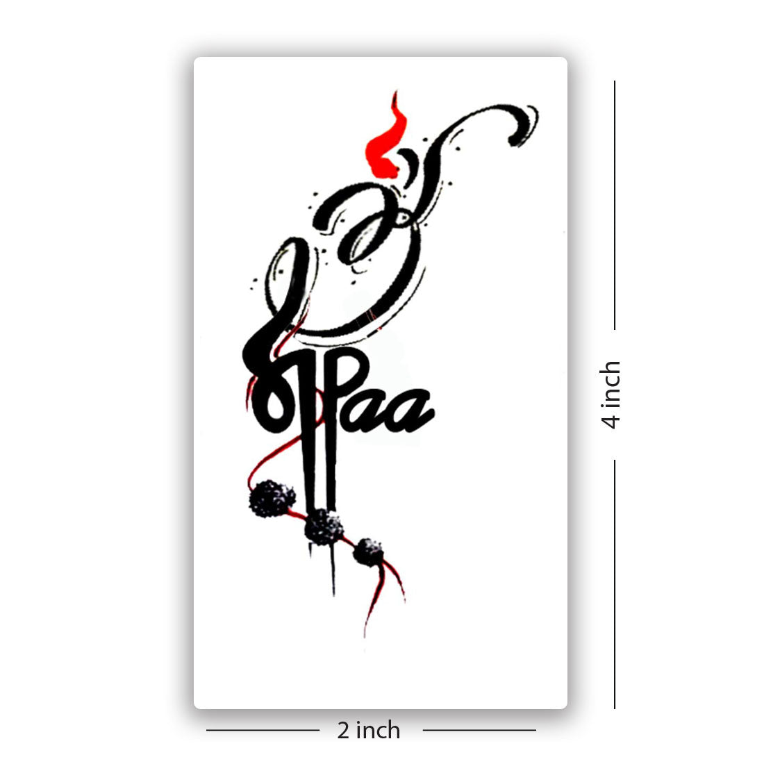 Om with Maa Paa and Rudraksh Tattoo Waterproof Men and Women Temporary Body Tattoo