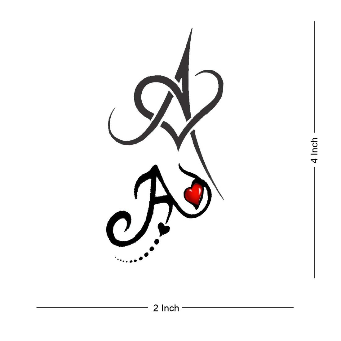 Name A Letter Alphabet Tattoo Waterproof Men and Women Temporary Body Tattoo